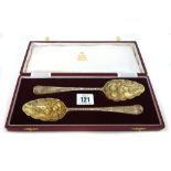 A pair of George III silver Hanoverian pattern tablespoons, makers mark I.M.