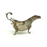 A George II style silver helmet sauce boat, Nathan & Hayes, Chester 1904,