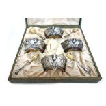 A cased set of four Art Nouveau silver s