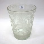 A circular tapering glass vase, probably