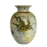 A Martin Brothers stoneware vase, dated 1898, of swollen cylindrical form with everted rim,