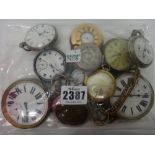 Two base metal cased, keyless wind, openfaced Goliath watches, a silver cased,