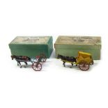 A Britains Horse Rake, no.8F, from the Home Farm series, and a Britains Tumbrel, no.