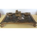 A Louis XV ormolu and lacquered coromandel inkstand of Chinese rococo style,