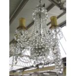 A six branch glass chandelier, 20th century,