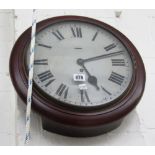 A mahogany cased eleven inch dial clock, 20th century,