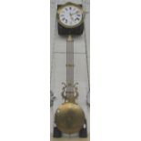 A French wall clock, 19th century, the white enamel dial signed 'Establie,