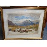 Harry Sutton Palmer (1854-1933), Highland landscape, unfinished watercolour sketch, over pencil,