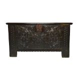 A large 17th century and later Spanish chest,