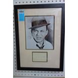 FRANK SINATRA - mounted & framed head & shoulders b/w portrait,