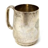 A Victorian silver christening mug, of tapering cylindrical form,