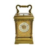 A French brass cased carriage clock, circa 1900,