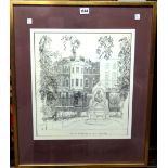 Terence Dalley (20th century), Queens House, Cheyne Walk, pencil, signed,