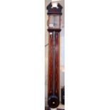 A George III mahogany and inlaid stick barometer, circa 1780, by Porthouse of Penrith,