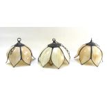 A pair of Christopher Wray foliate ceiling lights, circa 1985,