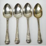 Four Irish silver King's pattern tablespoons, Dublin 1828, weight 450 gms.