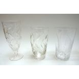 A part suite of Clyne Farquharson foliate champagne flutes (17.