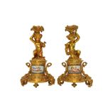 A pair of French ormolu figural candlesticks, circa 1880,