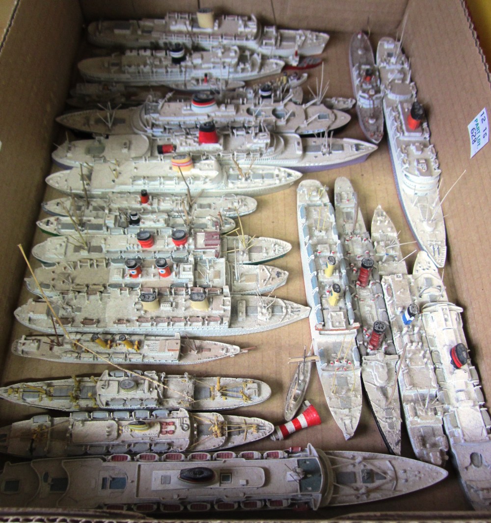 A quantity of miniature painted lead model ships, 20th century, including; L.D.Vinci M908, A.