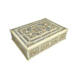 A 19th century Indian carved and reticulated ivory and bone box,