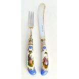 A set of six pairs of Victorian silver dessert or fruit knives and forks,