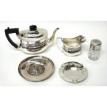 Silver, comprising; a Victorian teapot and a matching milk jug,