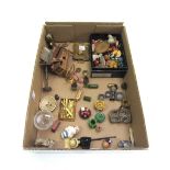 A quantity of vintage dolls house furniture and accessories, mainly metal items,