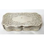 A Victorian silver shaped rectangular snuff box,