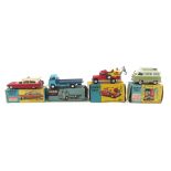 Four Corgi die-cast vehicles, comprising; 437 Superior ambulance on Cadillac chassis,
