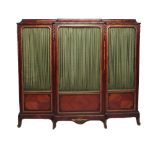 A late 19th century French gilt bronze mounted mahogany and Kingwood bibliotheque cabinet,