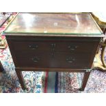 A small mid-18th century and later mahogany chest of two long drawers on stand, 77cm wide.