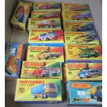 Sixteen Matchbox die-cast vehicles from the 1-75 range, comprising; 45 BMW CSL, 16 Badger,