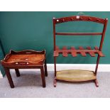 A 19th century mahogany boot and whip rack, 65cm wide,