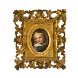 A German oval porcelain plaque, late 19th century,