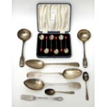 Silver flatware, comprising; a pair of fiddle pattern sauce ladles, probably London 1813,