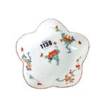 A rare and early Meissen lobed small dish, circa 1730,