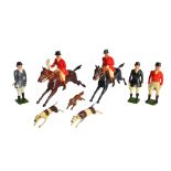 Britains hollow cast lead Hunting Series figures, including fourteen mounted riders,