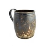 A George III silver christening mug, of barrel shaped form,