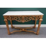 An 18th century style console table,