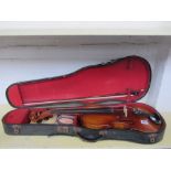 A viola, mid-20th century, interior paper label reads 'Copy of Antonius Stradivarius', 16 inches,