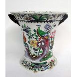 A Copeland Spode oval tapering vase, decorated with a Japan pattern, 25cm wide,