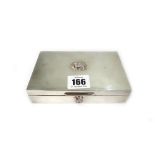 A rectangular silver cigarette box, makers mark S.J.R.