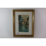 *** Landi (Italian, 20th Century), A Venetian Canal, signed 'Landi' (lower right), watercolour,