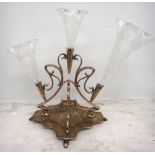 An Edwardian electroplate epergne, of scrolling form,