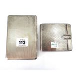 A large engine turned silver cigarette case,