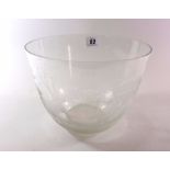 Rowland Ward: a circular tapering glass punch bowl, etched around the sides with an elephant,