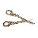 A pair of George IV style silver grape shears, C J Vander Ltd.