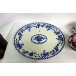 A pair of Stanley Pottery Co Delph pattern large oval meat dishes, 46cm wide,