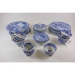 A collection of thirty-nine pieces of Copeland Spode Italian blue transfer printed tea and dinner