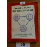 A Cricket Programme Jamaica vs MCC and West Indies vs England 1948 signed by Len Hutton est: